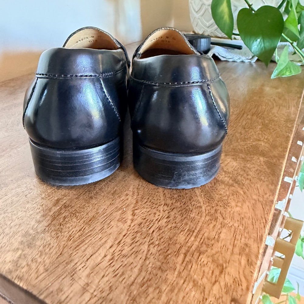Kirkland Signature Tassel Kiltie Loafers Mens 9 D‎ Black Leather Shoes Brazil - Picture 9 of 11